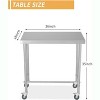 Stainless Steel Work Table 300LBS, NSF Heavy Duty Prep Table with Adjustable Feet & Locking Casters for Kitchen, Restaurant, Garage, Workshop - 3 of 4