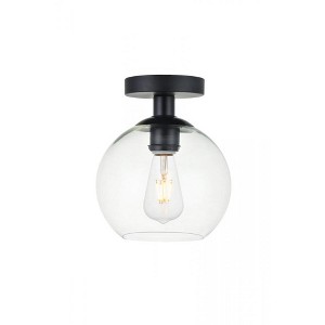 Elegant Lighting Baxter 1 Light Black Flush Mount With Clear Glass - 1 of 4