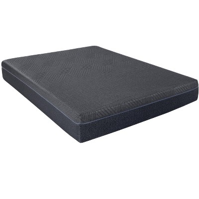 Vynxaria 11" Full Size Green Tea Gel-Infused Memory Foam Mattress, Gray Fabric Cover, Compressed Roll-in-Box for Easy Shipping/Setup