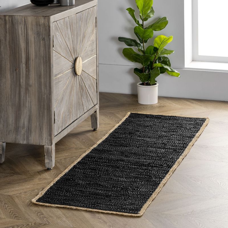 nuLOOM Sabby Hand Woven Leather Flatweave Area Rug, 3 of 11