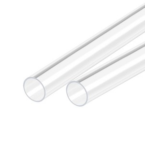 Unique Bargains Lamp Lantern Water Cooling System Acrylic Rigid Round Pipes Clear 2 Pcs 18" - 1 of 4