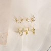 Gold Earrings for Women, 14k Gold Plated Dangle Huggie Earrings for Women Trendy Dainty Gold Hoop Earring Stacks Pearl Chain Drop Cartilage - 4 of 4
