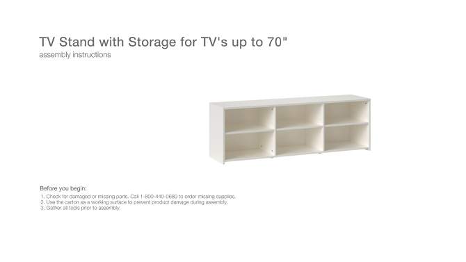Storage TV Stand for TVs up to 70&#34; Black - Room Essentials&#8482;, 2 of 8, play video