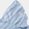 Women's White & Blue Round Neck Flared Sleeve Cropped Top - Cupshe - 3 of 4