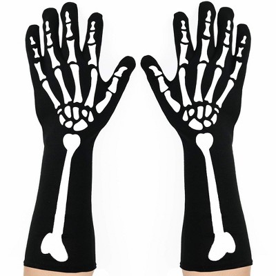 Skeleteen Girls Fingerless Biker Costume Gloves - Black : Target