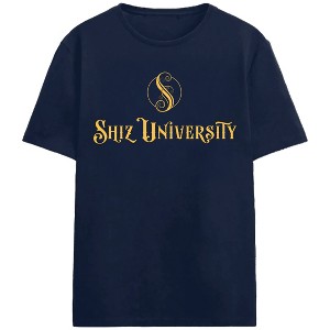 Wicked Part 1 Shiz University S Emblem Adult Navy Crew Neck Short Sleeve T-shirt - 1 of 3