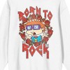 Rugrats Chuckie Born To Rock Roses Crew Neck Long Sleeve Women's White Sweatshirt - 2 of 3