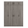 Whisen Wood 4-Door Wooden Wardrobe Armoire with Shelves, 1-Drawer, 1 Hanging Rod and Top Cabinet - 4 of 4