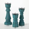 Sullivans Turquoise Wood Pillar Candle Holders Set of 3, 13.25"H, 10"H & 7.5"H Multicolored - 4 of 4