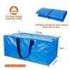 4Pcs Moving Bags Heavy Duty Container Reusable Plastic Totes Blue Moving Bin Zippered Storage Bag - 3 of 4