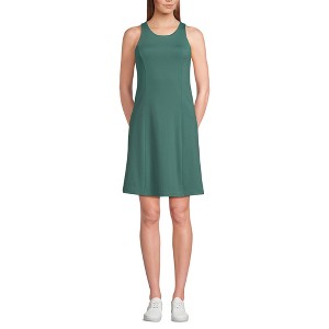 Lands' End Women's High Impact Crew Neck Above the Knee Active Dress - 1 of 4