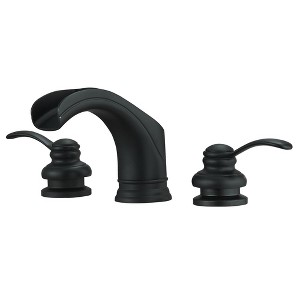 BWE 8 in. Waterfall Widespread 2-Handle Bathroom Faucet With Pop-up Drain Assembly in Spot Resist - 1 of 4