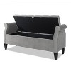NicBex Modern 57.5" Storage Bench Wood Accent Stools with Tufted Top and Rolling Arms for Bedroom and Entryway - 3 of 4
