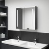 vidaXL Bathroom Cabinet White and Silver Engineered Wood 19.7x5.1x27.6 in - Gray 24.4" x 5.5" x 23.6" - 2 of 4