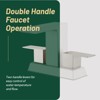 Cobbe Two-Handle 4-Inch Bathroom Sink Centerset Faucet with Waterfall Spout, Pop-Up Drain and Supply Hoses Brushed Nickel - 4 of 4