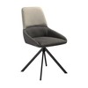 Armen Living,Swivel Upholstered Dining Chair in Fabric Gray Black Metal Legs - Set of 2 - 2 of 4