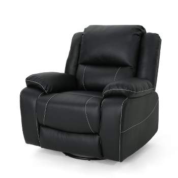 Malic Classic Tufted PU Leather Swivel Recliner - Christopher Knight Home