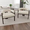 OUTSUPPLY 2 Pcs Accent Chair Upholstered Armchair with Open Back, Dining Chair, Side Chair for Living Room, Bedroom, Dining Room - 2 of 4