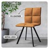 LeisureMod Wesley Modern Vegan Leather Dining Chair with Black Metal Legs - Durable and Easy to Clean, Perfect for Dining Rooms - 3 of 4