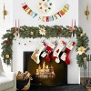 GAOMON Christmas Garland with Lights, 6Ft Battery Operated Garland Christmas Decorations with Poinsettias Ball Ornaments - 2 of 4