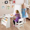 Costway Kids Art Table and Chair Set with  Easel & Chair Whiteboard & Chalkboard Paper Roll - 2 of 4