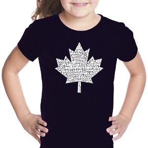 LA Pop Art Girl's Word Art T-shirt - CANADIAN NATIONAL ANTHEM - 1 of 4