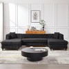 126" Modern Chenille U-Shaped Sectional Sofa with Two Chaise Lounges, Pull-Point Design, 2 Pillows, for Living Room & Bedroom - 4 of 4