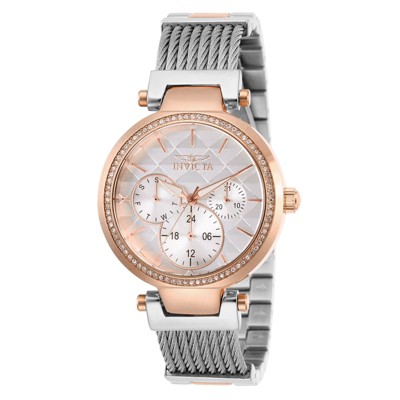 Invicta Women's Angel Quartz Stainless-Steel Strap, Silver, 18 Casual Watch (Model: 28922)