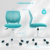 Infans Kids Desk Chair Ergonomic Swivel Children Mesh Study Height Adjustable Turquoise - 2 of 4