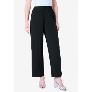 Roaman's Women's Plus Size Ultrasmooth Fabric Cropped Pant - 1 of 4
