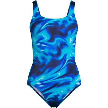 Lands' End Women's Mastectomy Chlorine Resistant Tugless One Piece Swimsuit  Soft Cup 