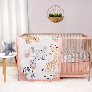 The Peanutshell Wildest Dreams Crib Bedding Set and Stuffie Plush Toy - 4 Piece Set - 1 of 4