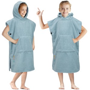 SUN CUBE Kids Changing Robe Surf Beach Towels, Quick Dry Wearable Towel Hood Pocket, Wetsuit Changing Cape for Toddler Boys Girls Teen 3-12 - 1 of 4