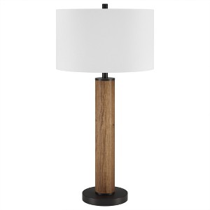 Hudson and Canal 29" Tall Table Lamp with Fabric Shade - 1 of 4