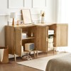 VEVOR Rattan Cabinet, Set of 2, Rattan Storage Cabinet with 4 Magnetic Doors and Adjustable Shelves, Sideboard Buffet Cabinet for Hallway, Natural - 2 of 4