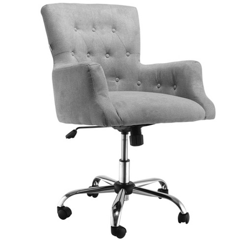 Modern White Office Chair with Padded Armrest