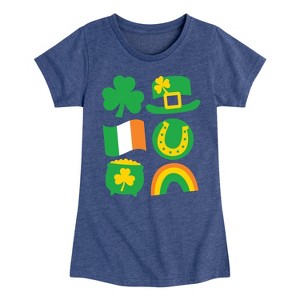 Girls' - Instant Message - St. Patrick's Day Icon Fitted Short Sleeve Graphic T-Shirt - 1 of 4