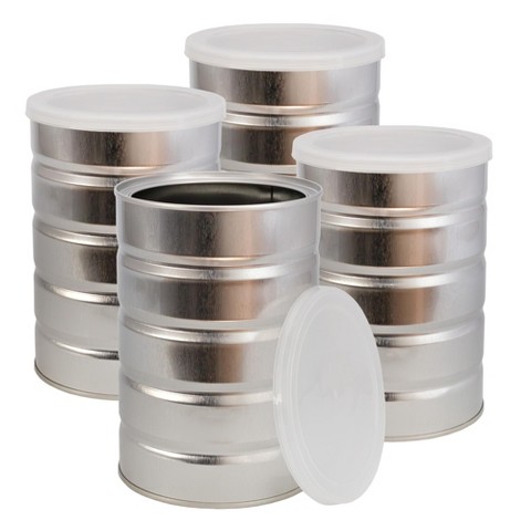 Cornucopia Brands Empty Coffee Cans (4-Pack); Metal Cans for Kitchen Storage, Coffee Packaging and Arts & Crafts