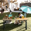 Costway 66.5" Outdoor Folding Wood Picnic Table Height Adjustable Metal Frame - 2 of 4
