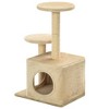 vidaXL Cat Tree Beige Engineered wood, plush fabric, sisal rope Small - 4 of 4