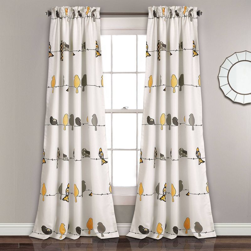 Set of 2 Rowley Birds Light Filtering Window Curtain Panels - Lush Décor, 1 of 10