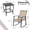 Celebalcony 3 Piece Outdoor Rocking Bistro Set, Textilene Fabric  Rocker Chairs Conversation Set with Table for Garden, Balcony, Poolside - 3 of 4