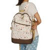 Slickblue White Fabric Art Backpack, Zipper Front Pocket & Spacious Interior, Travel Daypack, Artistic, White - 4 of 4
