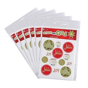 Dickson's Stuck On God - J is for Jesus - Joy - Merry Christmas - Candy Canes - Red/Green/White Paper Self-Adhesive Round Stickers - 1 of 1
