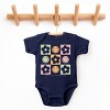 The Juniper Shop SmileyWorld Checkered Floral Smile Baby Short Sleeve Bodysuit - 2 of 4