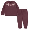 Modern Moments by Gerber Baby and Toddler Girls' 2-Piece Sweatshirt and Jogger Set, Purple - 2 of 4