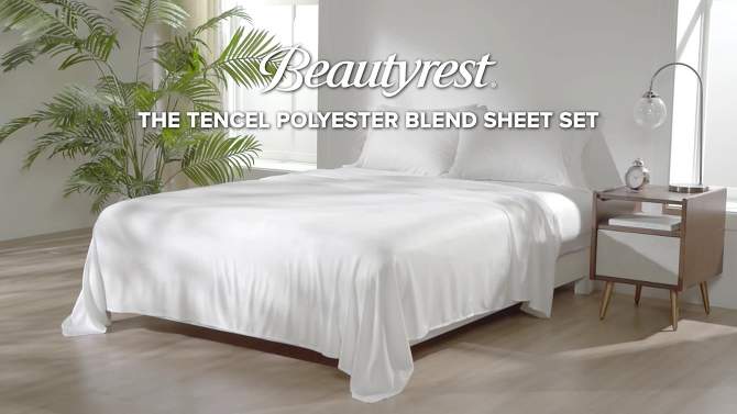 Beautyrest Tencel Lyocell Polyester Blend Sheet Set, 2 of 16, play video