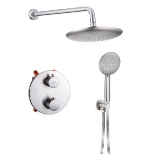 CASAINC 3-Spray Patterns 9 Inches Wall Mount Dual Shower Heads (Thermostatic Valve Included) - 1 of 4