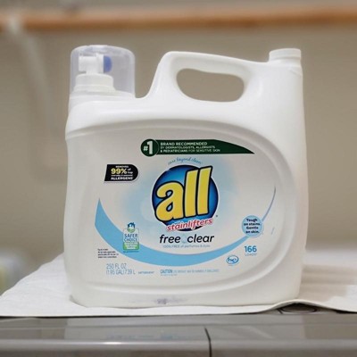 all Liquid Laundry Detergent, Free Clear for Sensitive Skin, 88 Fluid  Ounces, 58 Loads