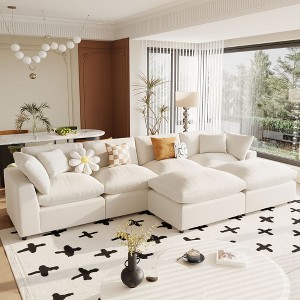 NicBex Sectional Sofa with Removable Ottomans Polyester U Shaped Couch for Living Room, Bedroom, Apartment - 1 of 4